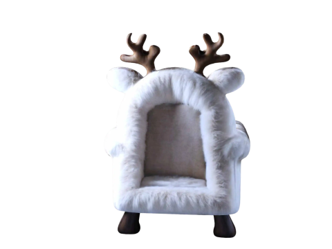 Reindeer Armchair Cozy Furry Fantasy Chair for Environments 3D 모델
