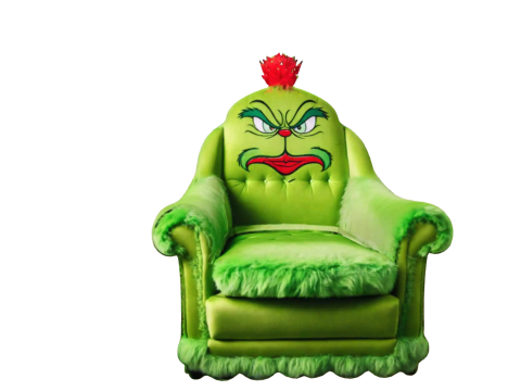 Grinch Inspired Plush Armchair Model 3D