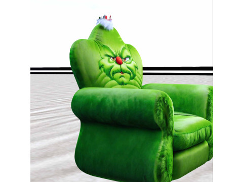Grinch Themed Cozy Armchair 3D 모델