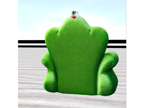 Grinch Themed Cozy Armchair 3D 모델