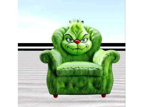 Grinch Face Plush Armchair 3D Model
