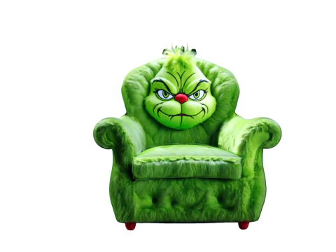 Grinch Face Plush Armchair 3D Model