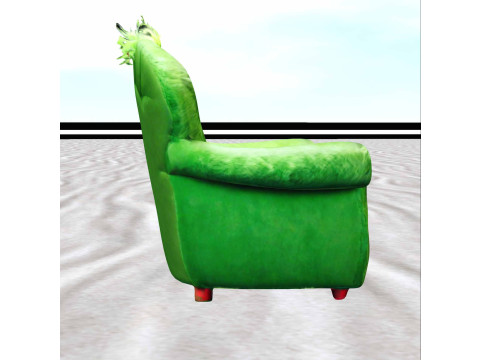 Grinch Face Plush Armchair Modèle 3D