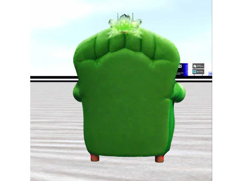 Grinch Face Plush Armchair 3D Model