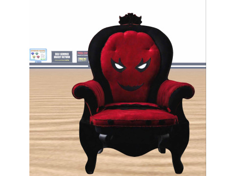 Demonic Throne Gothic Horror 3D Model