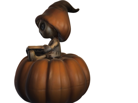 Haunted Pumpkin Doll Spooky Halloween Modelo 3D