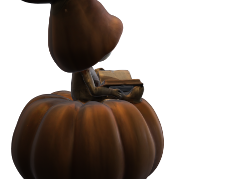 Haunted Pumpkin Doll Spooky Halloween Model 3D