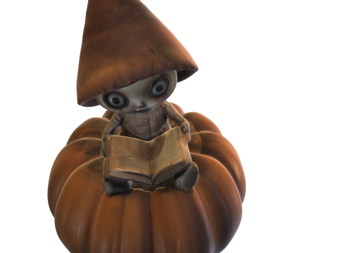 Haunted Pumpkin Doll Spooky Halloween Model 3D