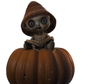 Haunted Pumpkin Doll Spooky Halloween Model 3D