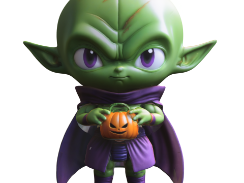 Chibi Alien Trick-or-Treater Cute Halloween 3D Model