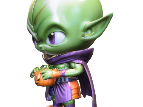 Chibi Alien Trick-or-Treater Cute Halloween Modello 3D
