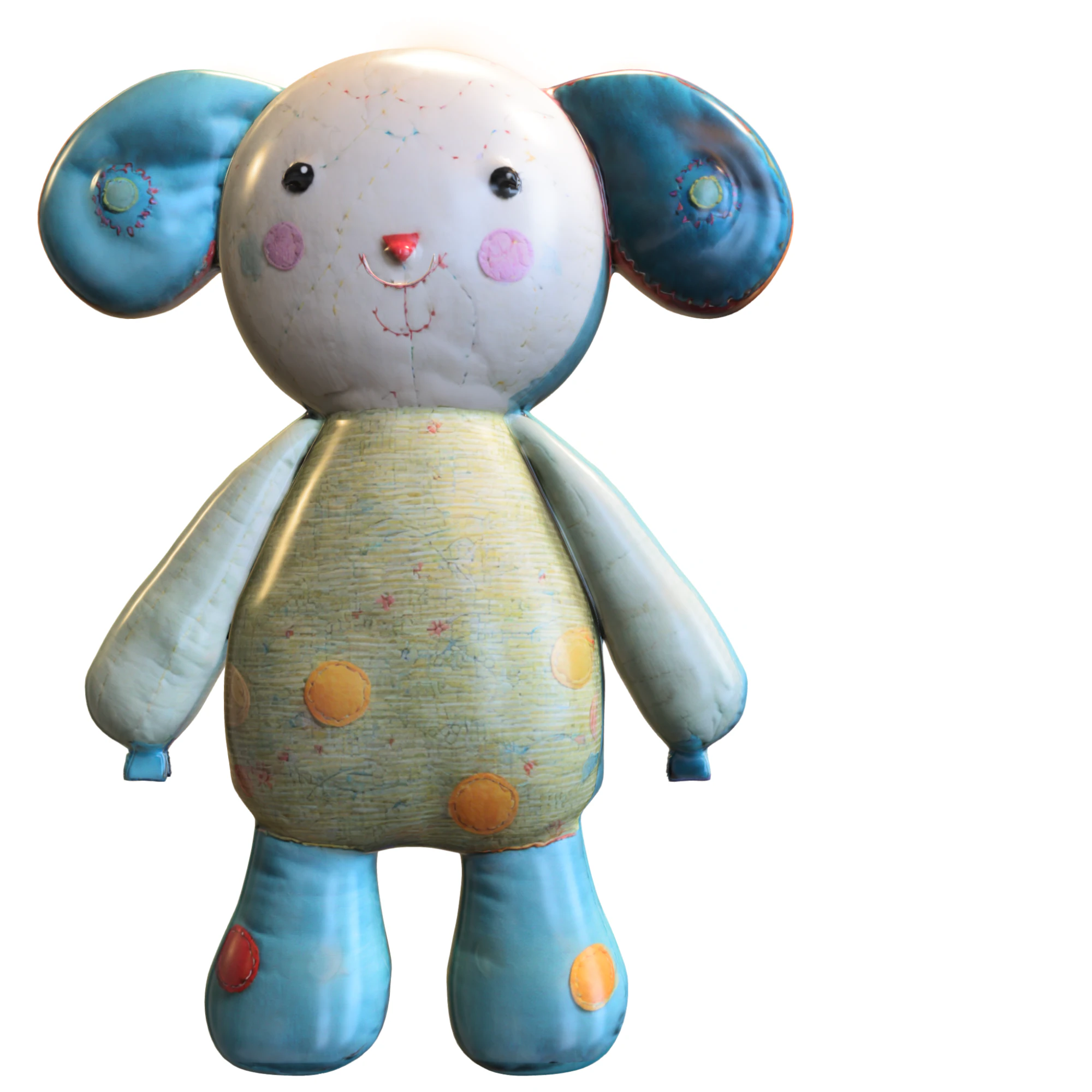 Patchwork Plush Toy 3D Model .c4d .max .obj .3ds .fbx .stl .blend 