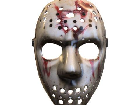 Horror Hockey Mask Bloodstained 3D Model