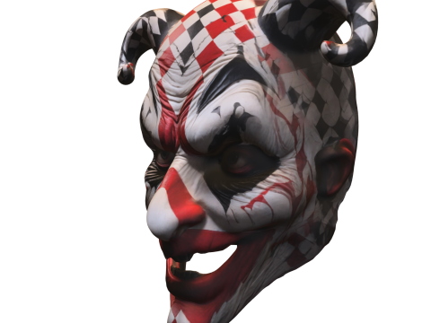 Evil Jester Mask Horror Clown Asset 3D Модель