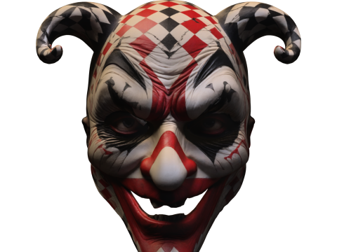 Evil Jester Mask Horror Clown Asset 3D Модель