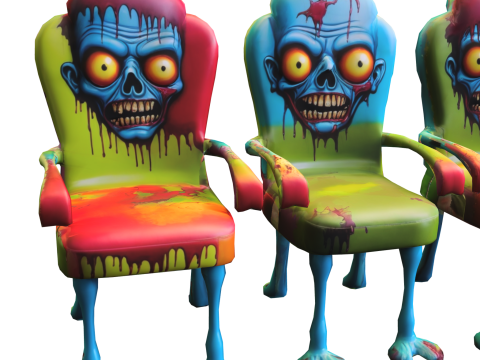 Zombie Horror Dining Chairs 3D Модель