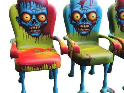 Zombie-Horror-Esszimmerst&uuml;hle 3D Modell