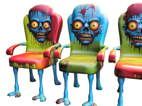 Zombie Horror Dining Chairs 3D 模型