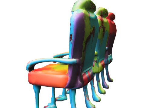Zombie Horror Dining Chairs 3D 模型