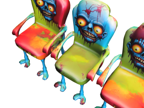 Zombie Horror Dining Chairs 3D 模型