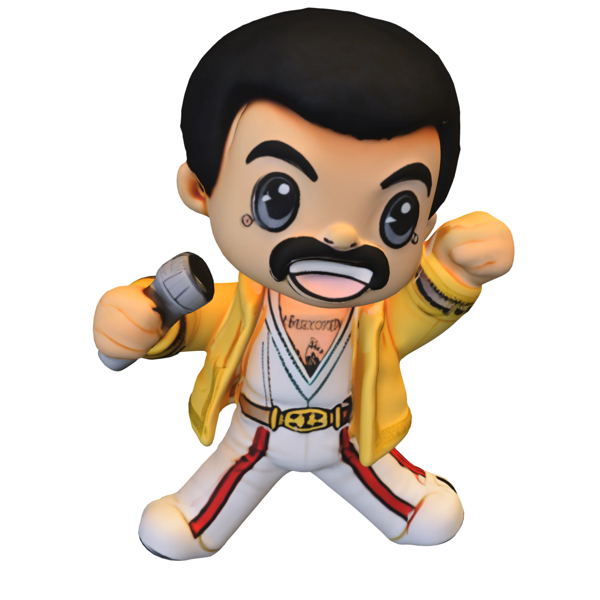 Chibi Rockstar - Fred Mercury doll 3D Model .c4d .max .obj .3ds .fbx .stl .blend 