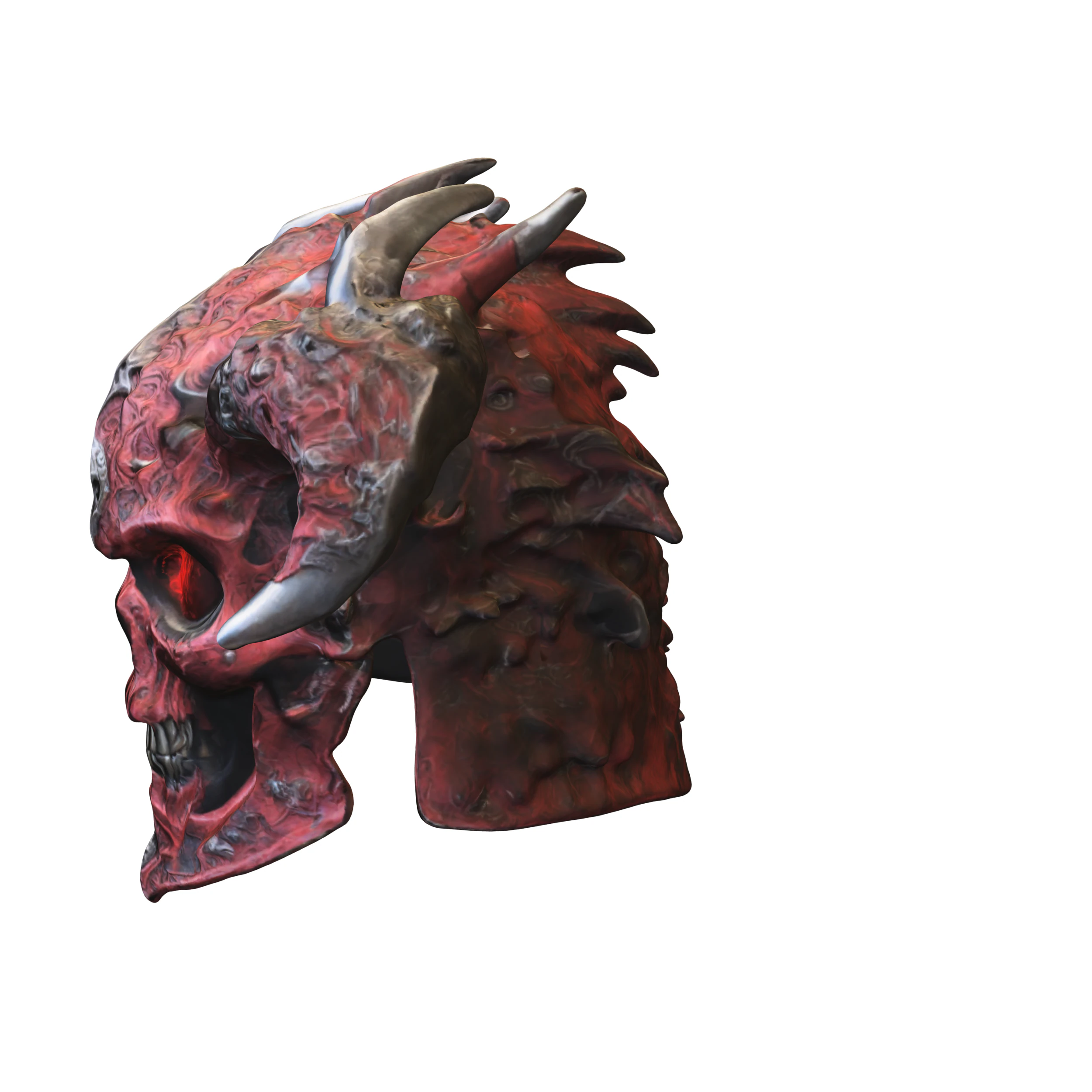 Demonic Skull Helmet 3D Model .c4d .max .obj .3ds .fbx .stl .blend 