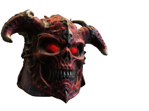 Demonic Skull Helmet 3D Model