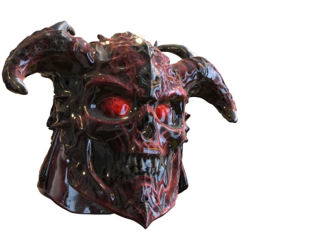 Demonic Skull Helmet 3D Model