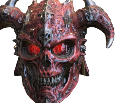 Demonic Skull Helmet 3D Model