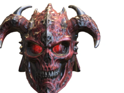Demonic Skull Helmet 3D Model