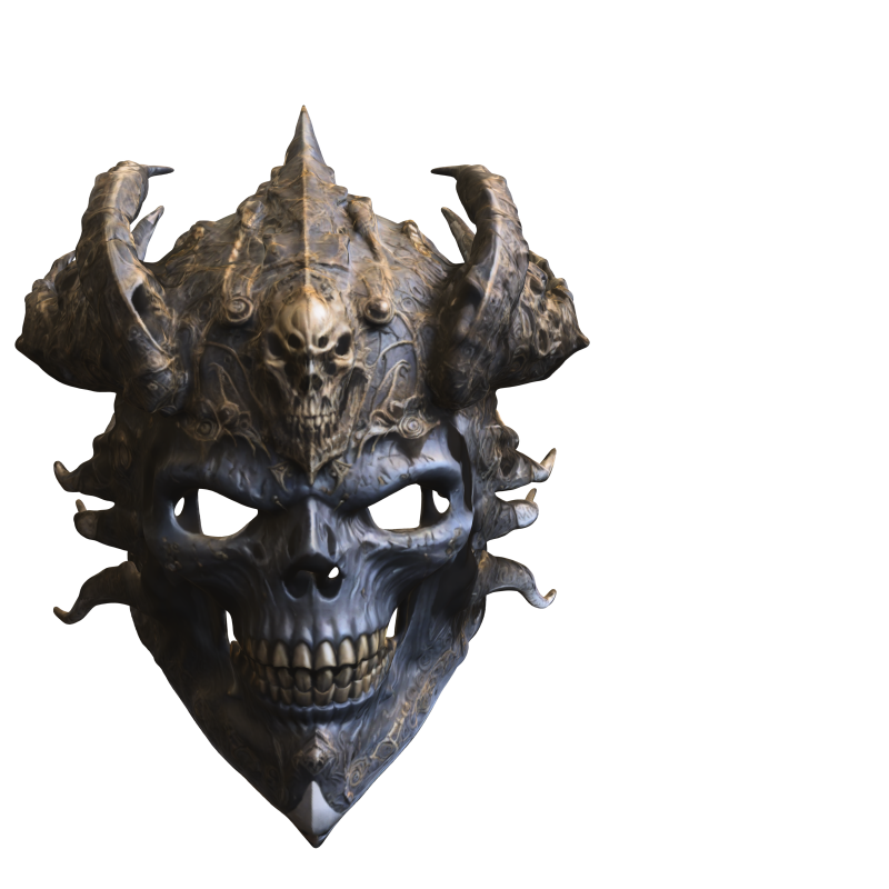 Infernal Warrior Mask Model 3D .c4d .max .obj .3ds .fbx .stl .blend