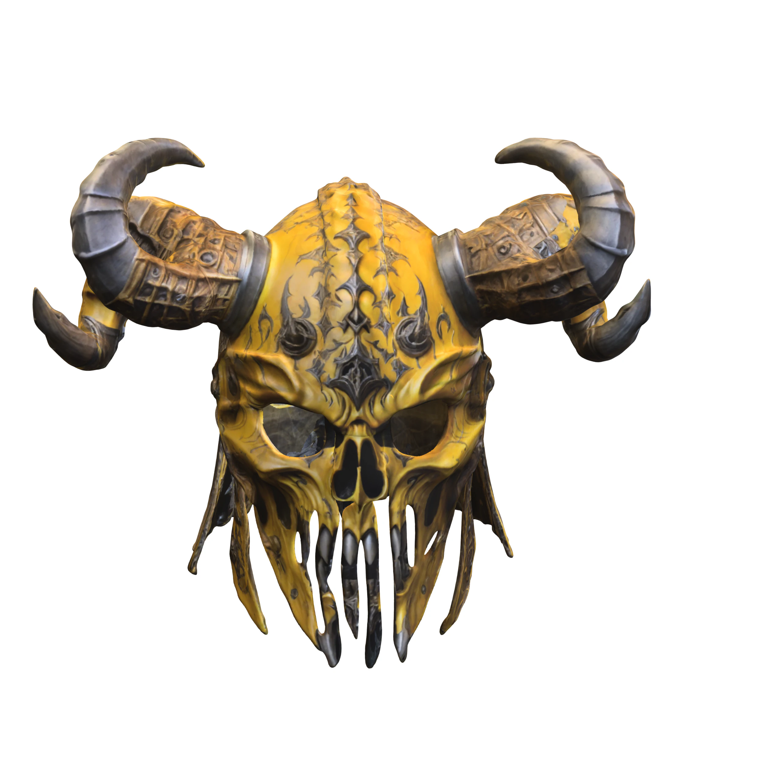 Dark Demon Skull Helme 3D Model .c4d .max .obj .3ds .fbx .stl .blend 