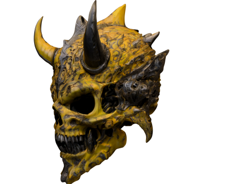 Golden Infernal Skull Helmet 3D Модель