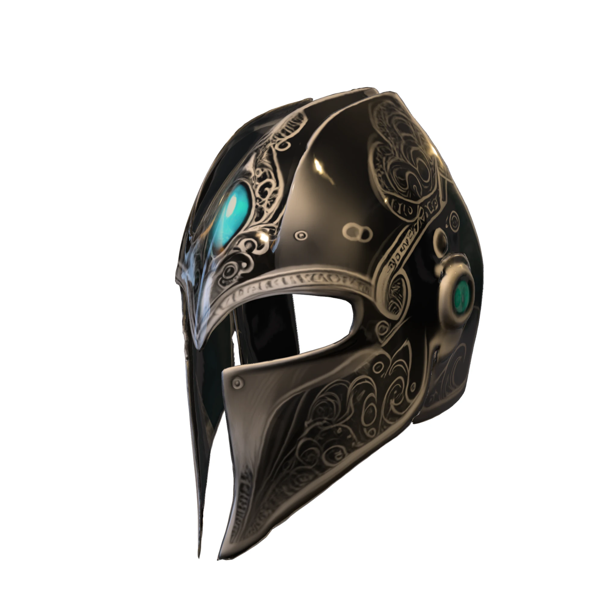 Шолом зачарованого воїна - фантастична броня лицаря 3D Модель .c4d .max .obj .3ds .fbx .stl .blend 