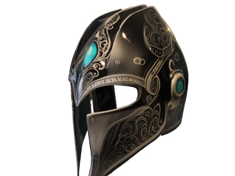 魅惑の戦士のヘルメット - ファンタジーナイトの鎧 3Dモデル