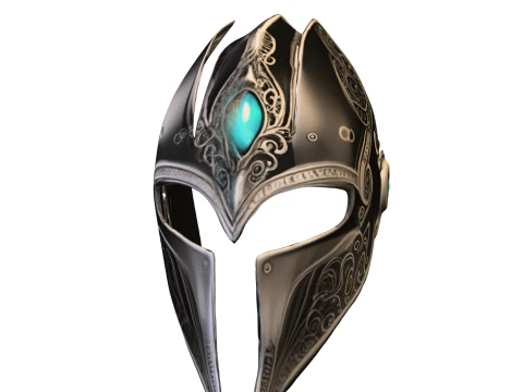 Шолом зачарованого воїна - фантастична броня лицаря 3D Модель