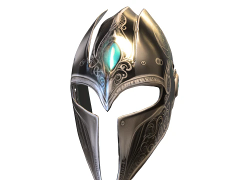 Шолом зачарованого воїна - фантастична броня лицаря 3D Модель