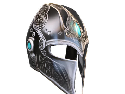 Шолом зачарованого воїна - фантастична броня лицаря 3D Модель