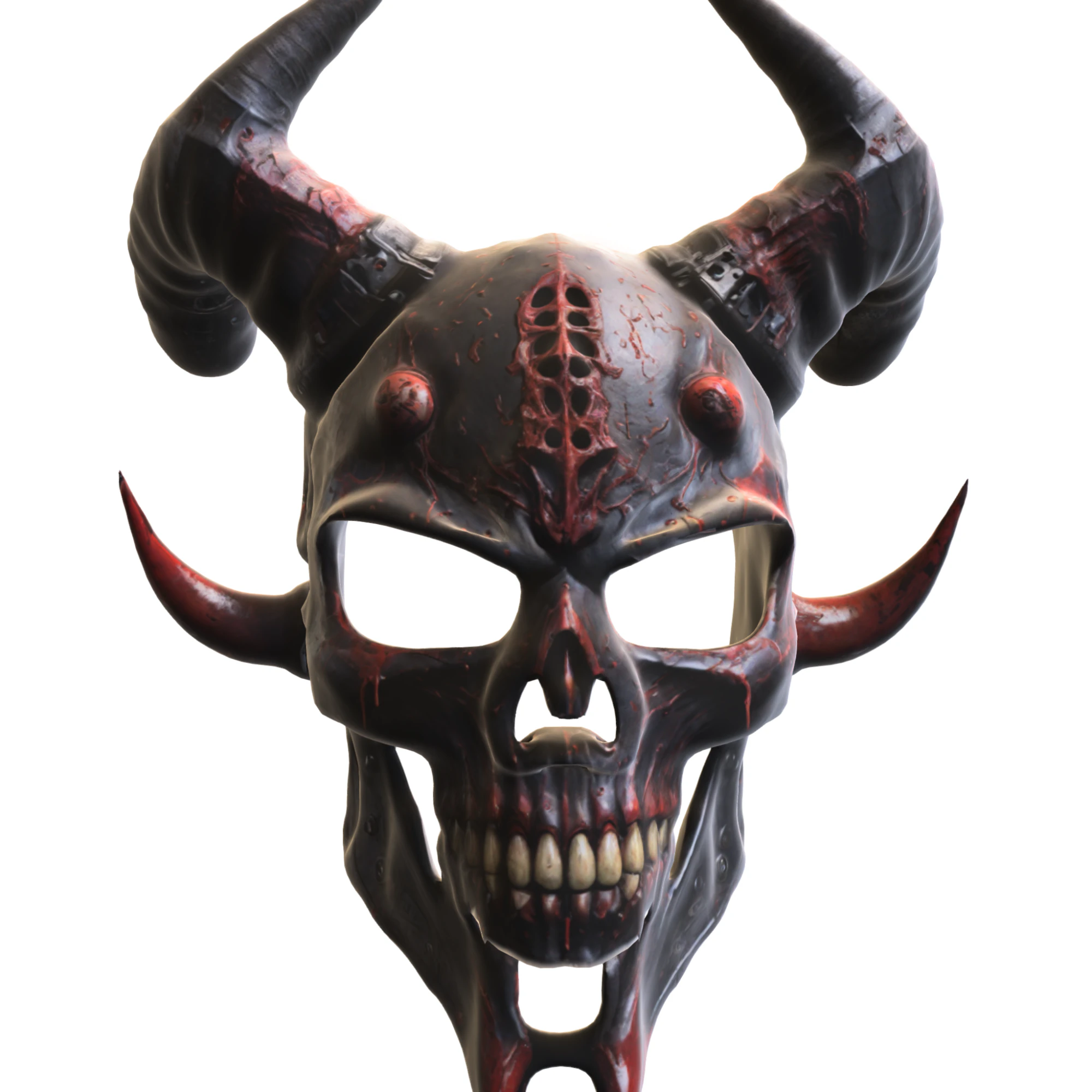 Infernal Skull Mask Demonic Warrior Helmet 3D Model .c4d .max .obj .3ds .fbx .stl .blend 