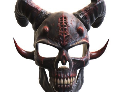 Infernal Skull Mask Demonic Warrior Helmet 3D Модель