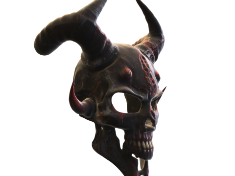 Infernal Skull Mask Demonic Warrior Helmet 3D Model