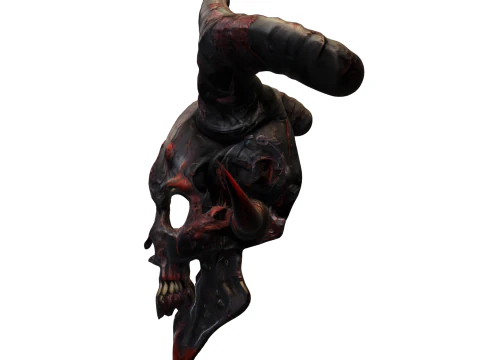 Infernal Skull Mask Demonic Warrior Helmet 3D Model