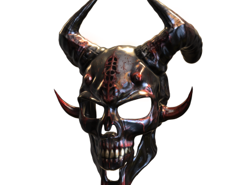 Infernal Skull Mask Demonic Warrior Helmet 3D Model