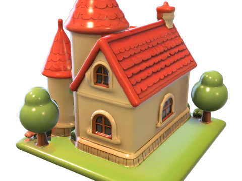 Fantasy Cartoon Castle Stylized 3D Model