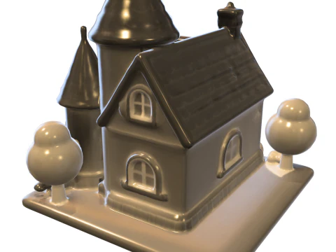 Fantasy Cartoon Castle Stylized 3D Model