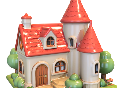 Fantasy Cartoon Castle Stylized Modello 3D