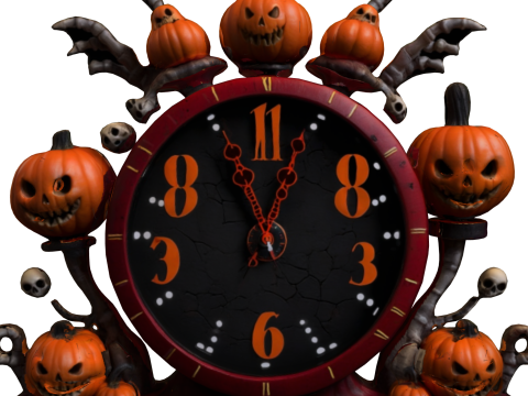 Haunted Halloween Clock 3D Модель