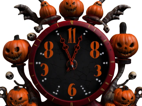 闹鬼的万圣节时钟 3D 模型