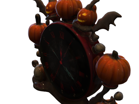 Haunted Halloween Clock 3Dモデル