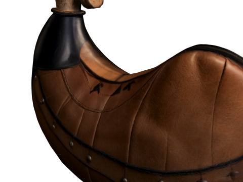 Vintage Leather Powder Horn Modelo 3D